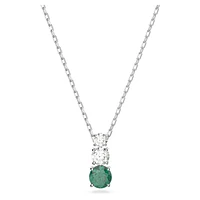 Stilla Attract pendant, Green, Rhodium plated by SWAROVSKI