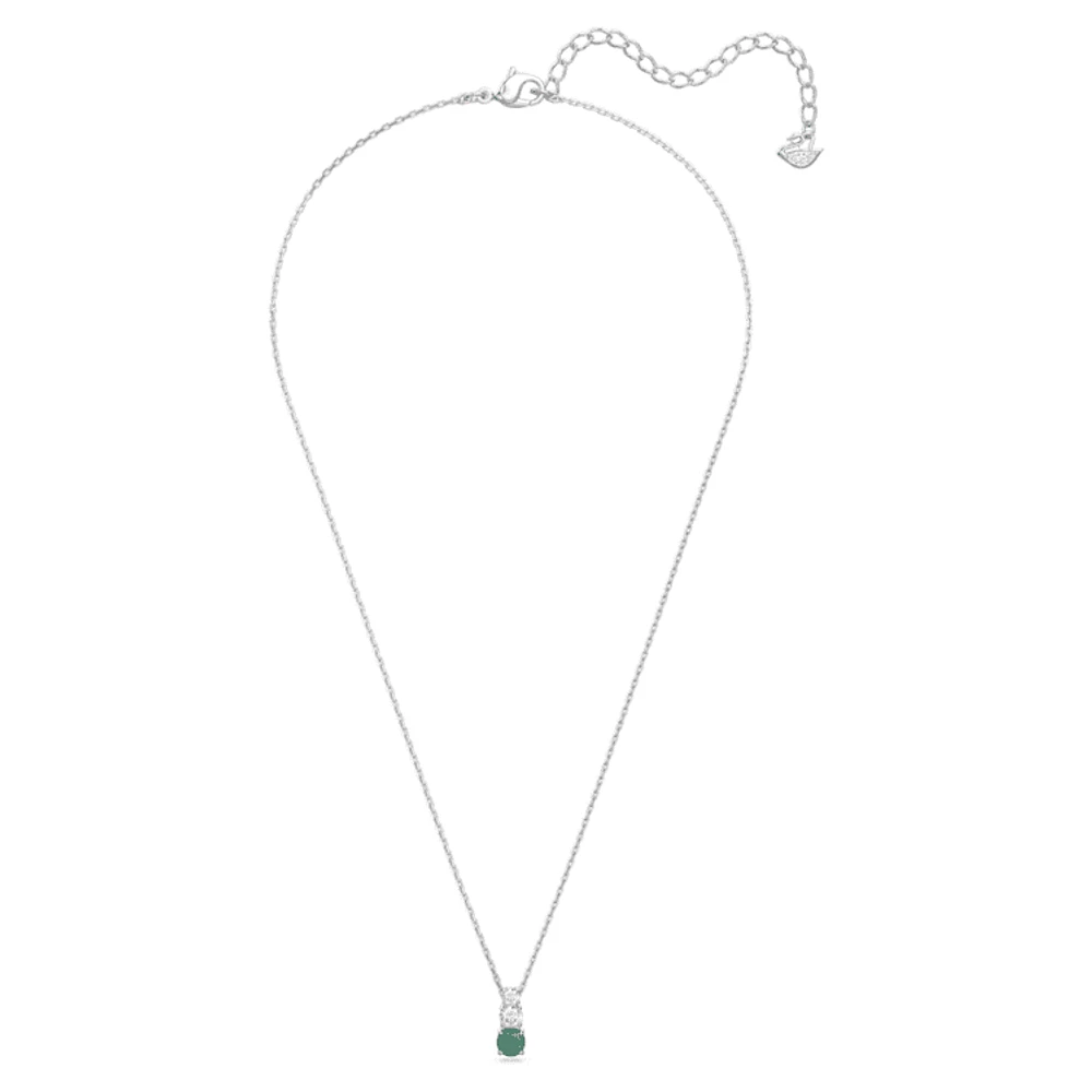 Stilla Attract pendant, Green, Rhodium plated by SWAROVSKI