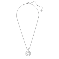 Circle pendant, Round shape, White, Rhodium plated by SWAROVSKI