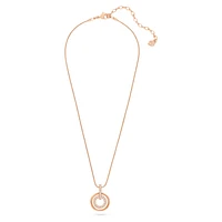 Circle pendant, Round shape, White, Rose gold-tone plated by SWAROVSKI