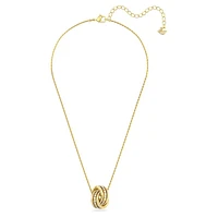 Hyperbola necklace, Intertwined circles, White, Gold-tone plated by SWAROVSKI