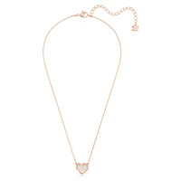 Hall pendant, Heart, White, Rose gold-tone plated by SWAROVSKI