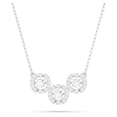 Una necklace, Round cut, White, Rhodium plated by SWAROVSKI