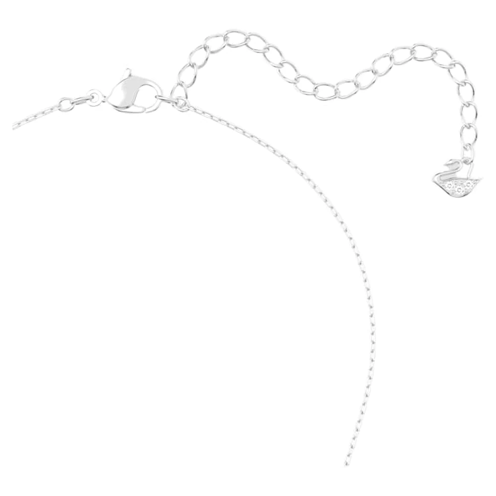 Una necklace, White, Rhodium plated by SWAROVSKI