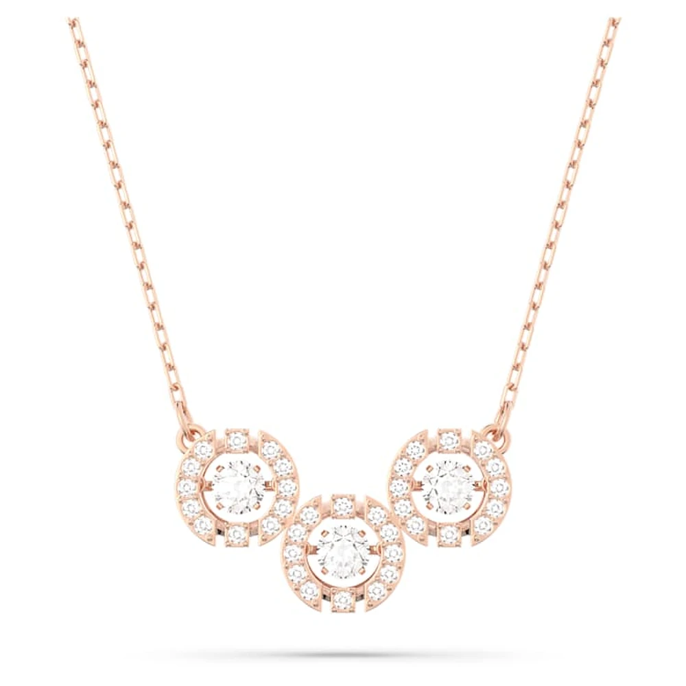 Una necklace, Round cut, White, Rose gold-tone plated by SWAROVSKI