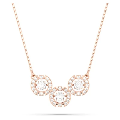 Una necklace, Round cut, White, Rose gold-tone plated by SWAROVSKI