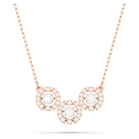 Una necklace, Round cut, White, Rose gold-tone plated by SWAROVSKI