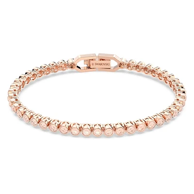 Imber Emily Tennis bracelet, Round cut, Pink, Rose gold-tone plated by SWAROVSKI