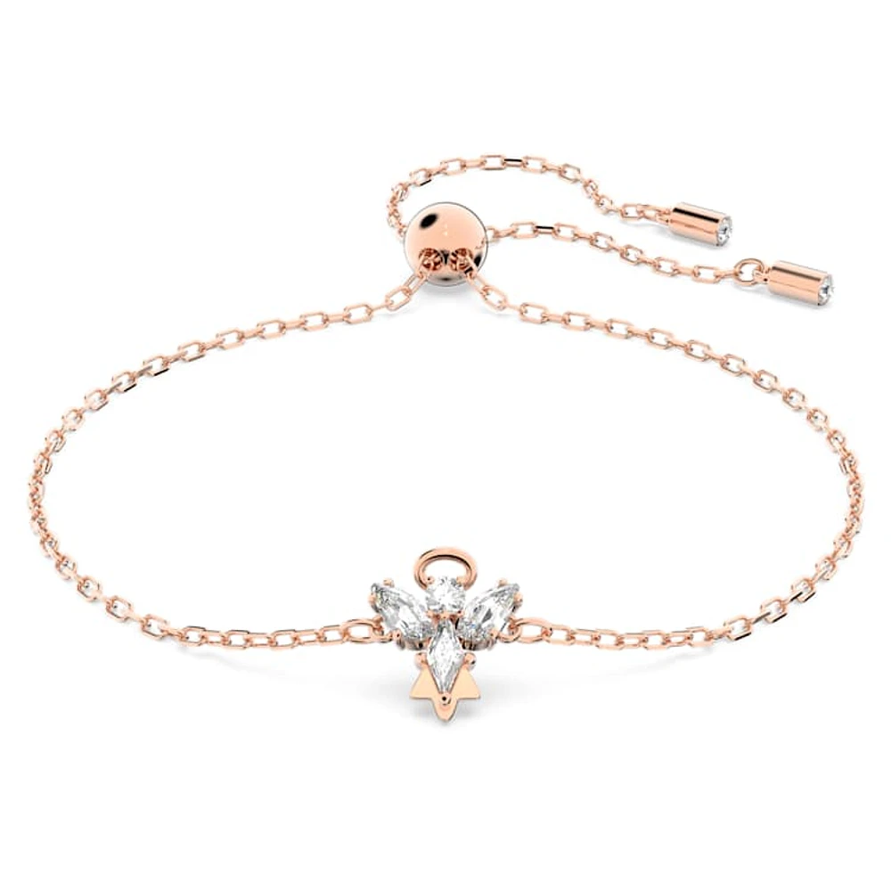 Magic bracelet, Angel, White, Rose gold-tone plated by SWAROVSKI