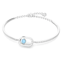 Una bracelet, Round cut, Oval shape, Blue, Rhodium plated by SWAROVSKI