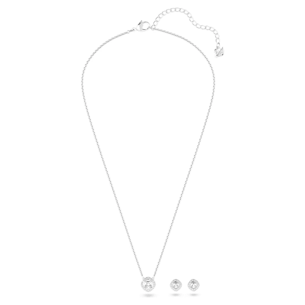 Una Angelic set, White, Rhodium plated by SWAROVSKI