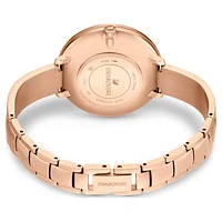 Crystalline Delight watch, Swiss Made, Metal bracelet, Red, Rose gold-tone finish by SWAROVSKI