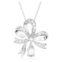 Hyperbola pendant, Bow, Large, White, Rhodium plated by SWAROVSKI