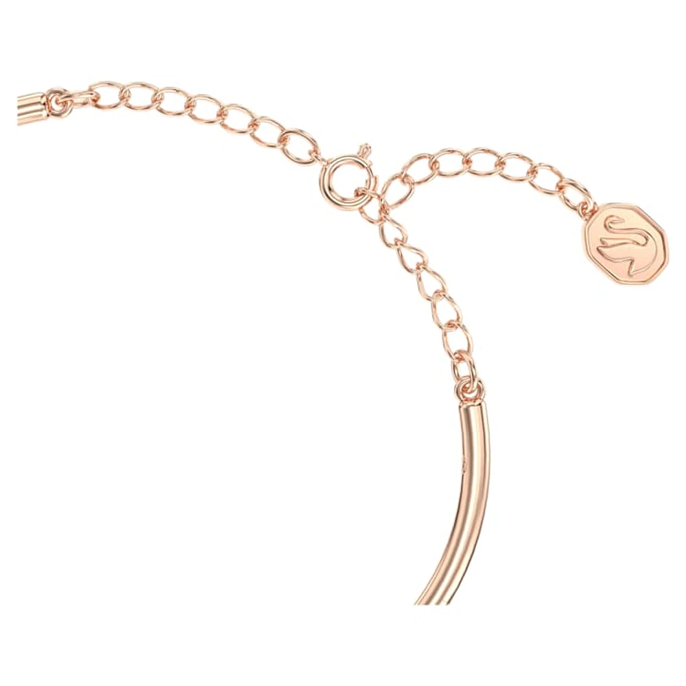 Hyperbola bangle, Bow, White, Rose gold-tone plated by SWAROVSKI