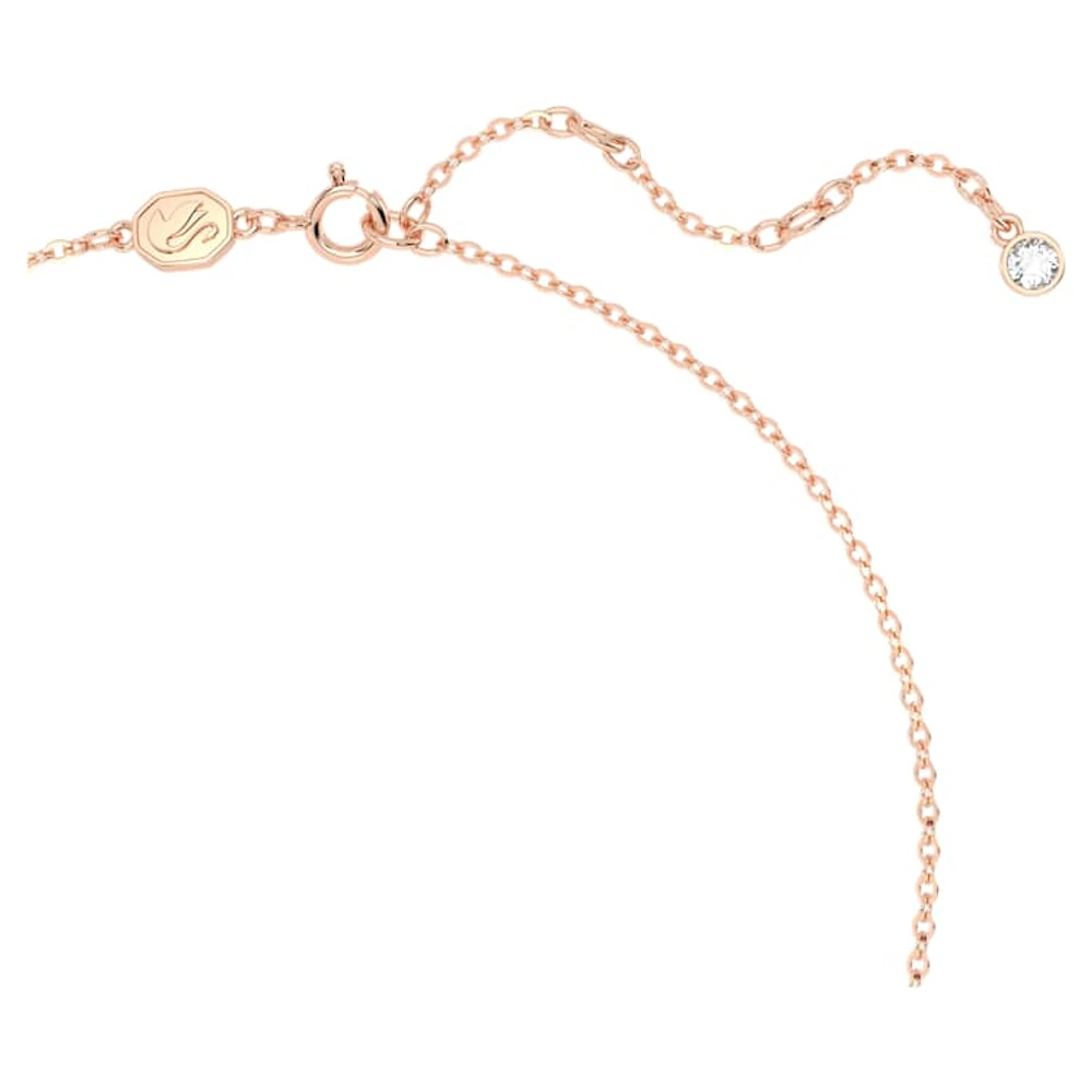 Hyperbola Y pendant, Bow, Pink, Rose gold-tone plated by SWAROVSKI