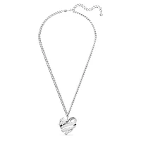 Hyperbola pendant, Heart, Large, White, Rhodium plated by SWAROVSKI