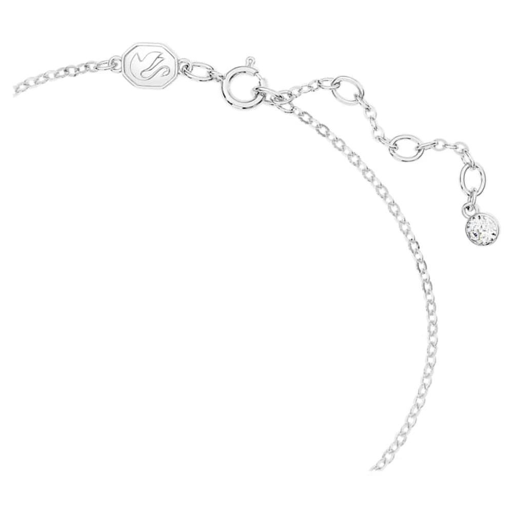 Hyperbola bracelet, Bow, White, Rhodium plated by SWAROVSKI