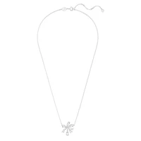 Hyperbola necklace, Bow, Small, White, Rhodium plated by SWAROVSKI