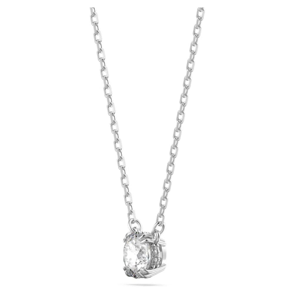 Stilla set, Round cut, White, Rhodium plated by SWAROVSKI