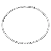 Matrix Tennis set, Round cut, White, Rhodium plated by SWAROVSKI