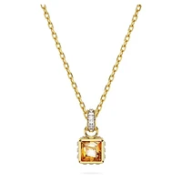 Chroma pendant, Square cut, Yellow, Gold-tone plated by SWAROVSKI