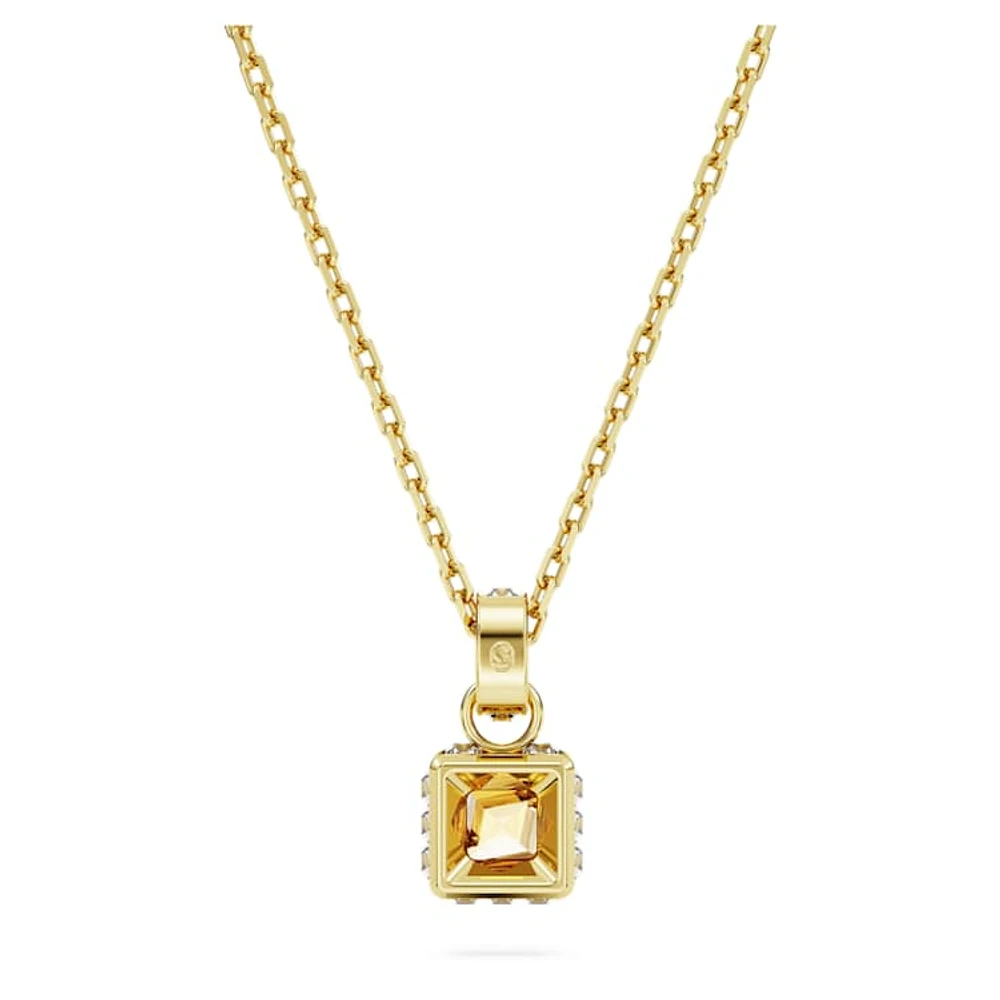 Chroma pendant, Square cut, Yellow, Gold-tone plated by SWAROVSKI