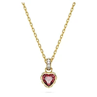 Chroma pendant, Heart, Red, Gold-tone plated by SWAROVSKI