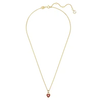 Chroma pendant, Heart, Red, Gold-tone plated by SWAROVSKI