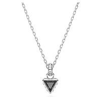 Chroma pendant, Triangle cut, Grey, Rhodium plated by SWAROVSKI