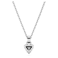 Chroma pendant, Triangle cut, Grey, Rhodium plated by SWAROVSKI