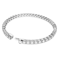 Matrix Tennis bracelet, Round cut, White, Rhodium plated by SWAROVSKI