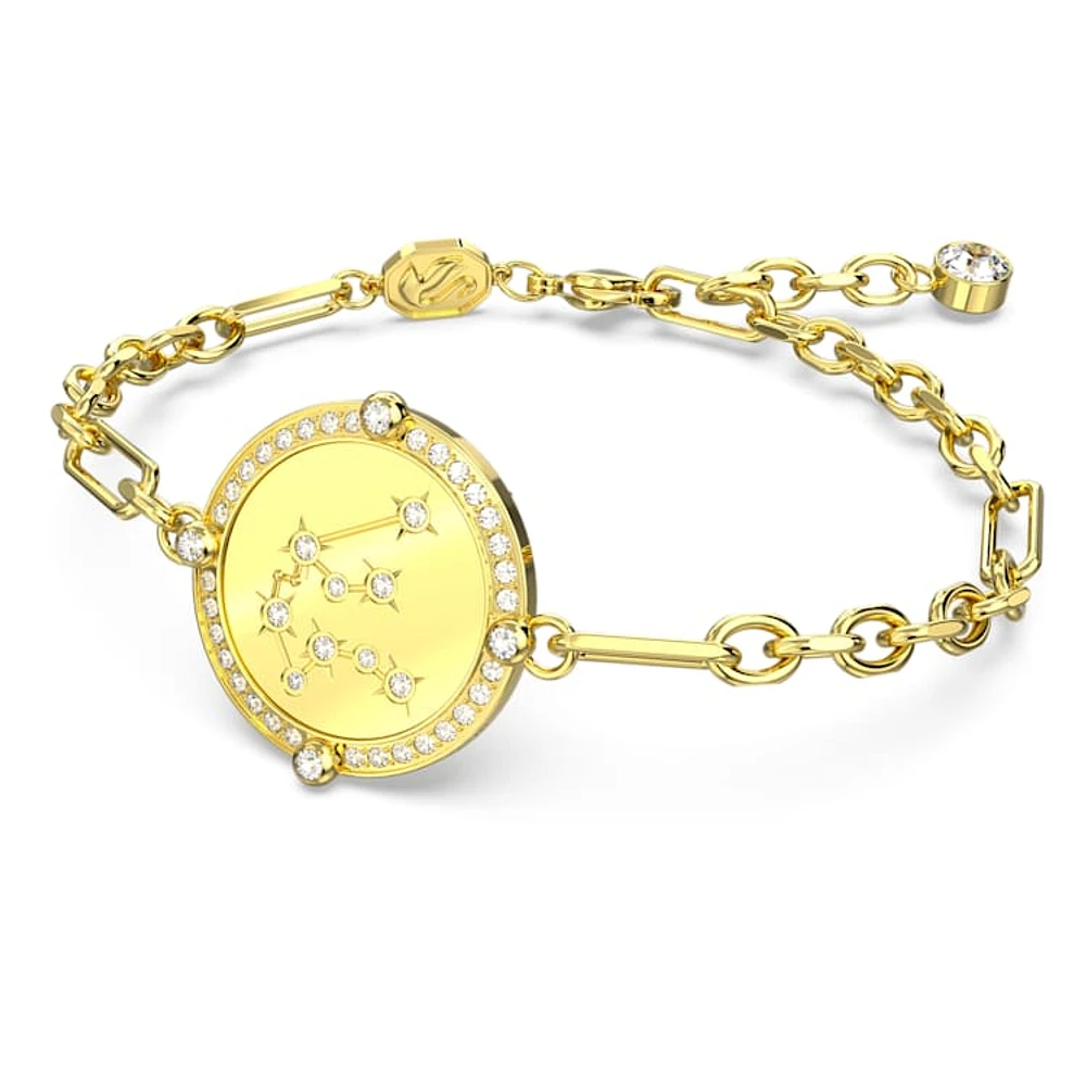 Zodiac bracelet, Aquarius, Gold tone, Gold-tone plated by SWAROVSKI