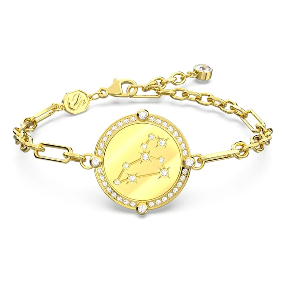 Zodiac bracelet, Leo, Gold tone, Gold-tone plated by SWAROVSKI