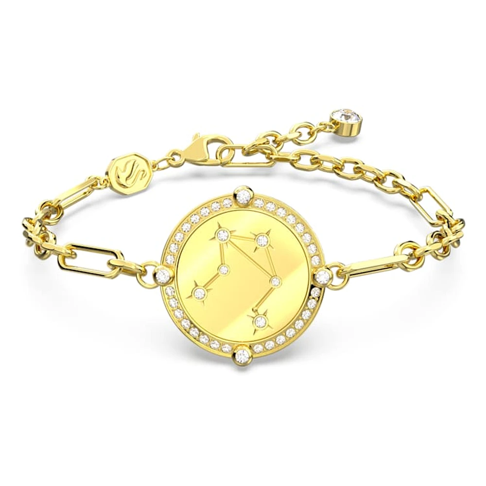 Zodiac bracelet, Libra, Gold tone, Gold-tone plated by SWAROVSKI