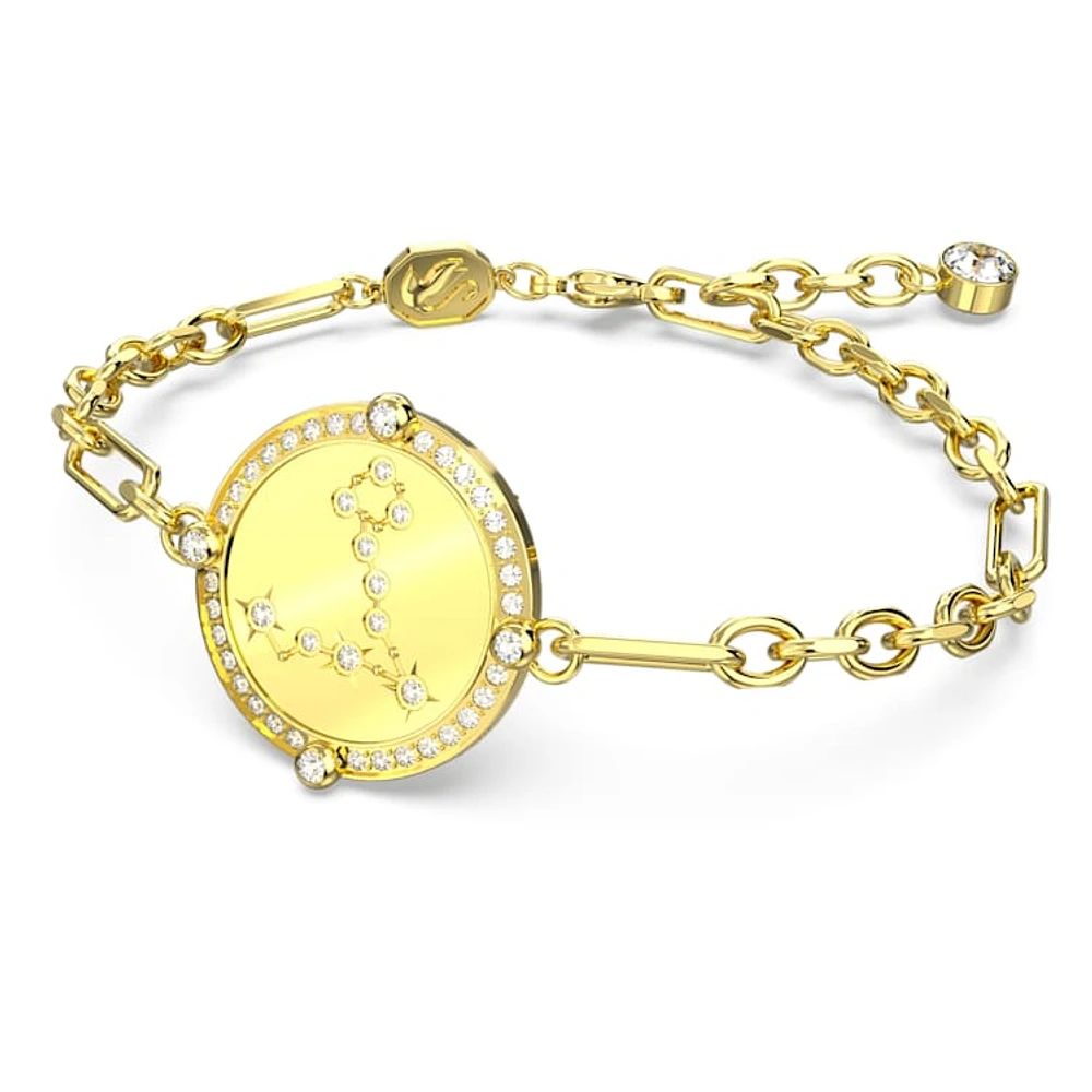 Zodiac bracelet, Pisces, Gold tone, Gold-tone plated by SWAROVSKI