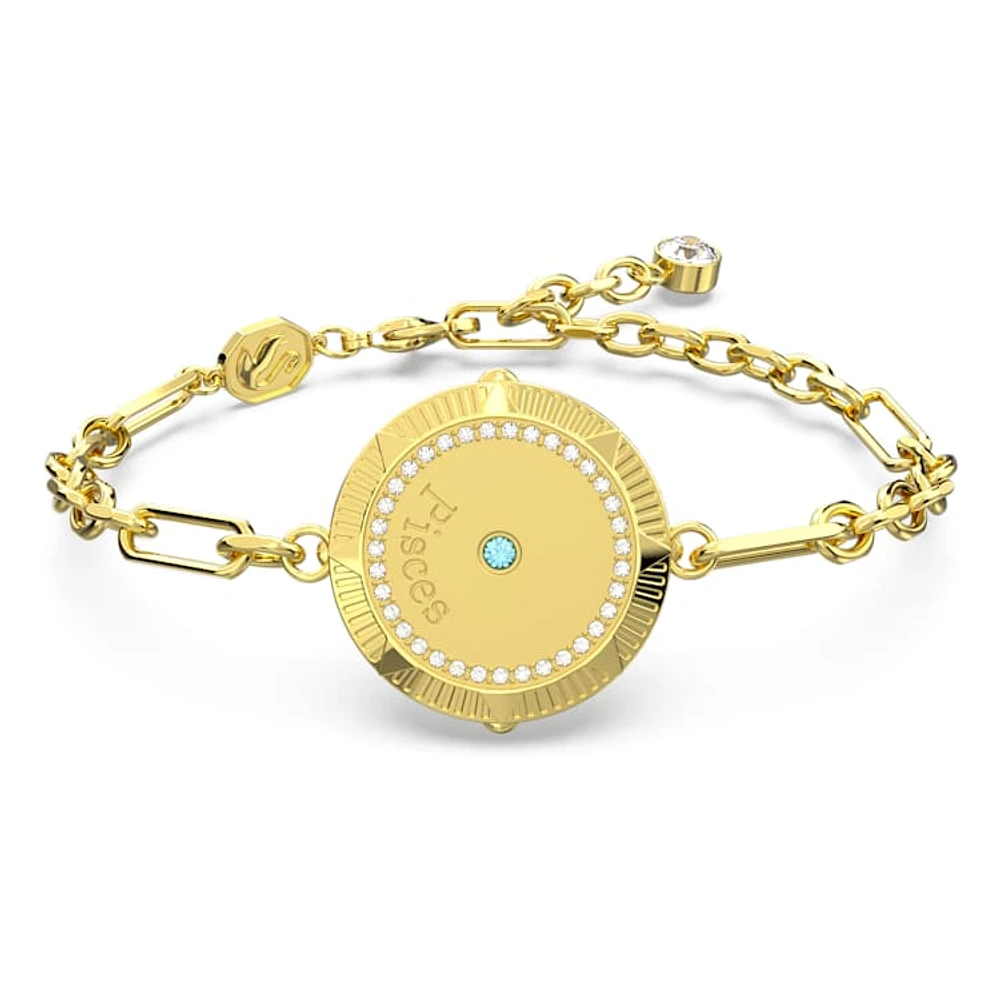 Zodiac bracelet, Pisces, Gold tone, Gold-tone plated by SWAROVSKI