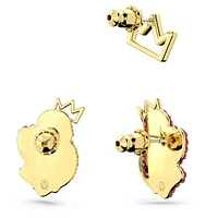 Swan stud earrings, Set (3), Swan, Pink, Gold-tone plated by SWAROVSKI