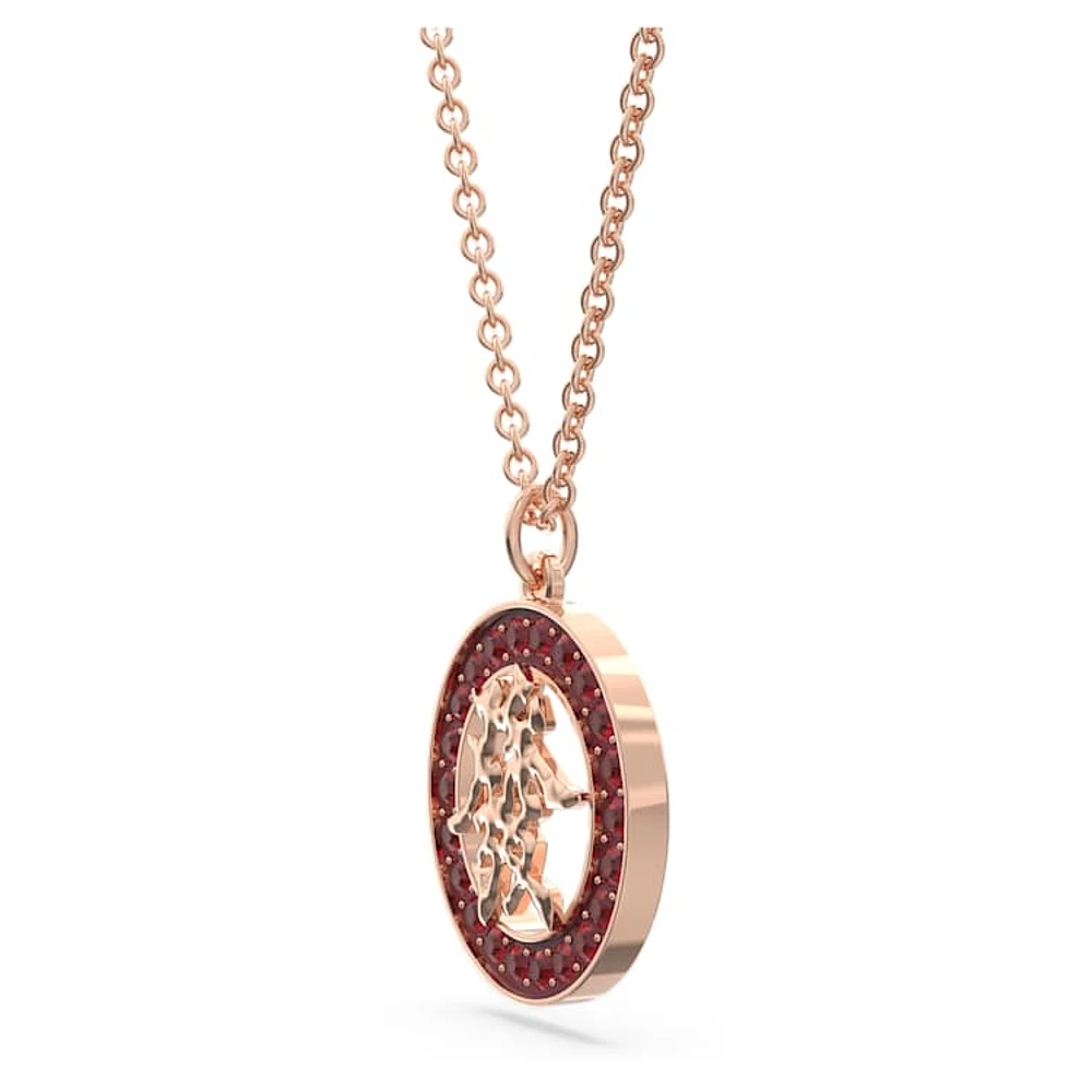 Alea pendant, Red, Rose gold-tone plated by SWAROVSKI