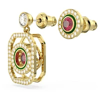 Alea drop earrings, Asymmetrical design, Multicoloured, Gold-tone plated by SWAROVSKI