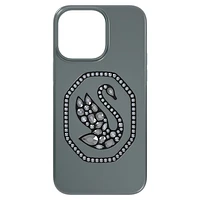 Smartphone case, Swan, iPhone® 14 Pro Max, Black by SWAROVSKI