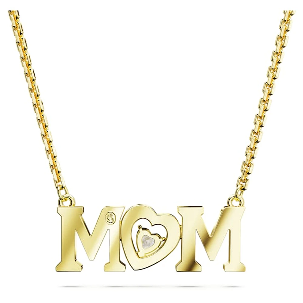 Mother’s Day necklace, Heart, White, Gold-tone plated by SWAROVSKI