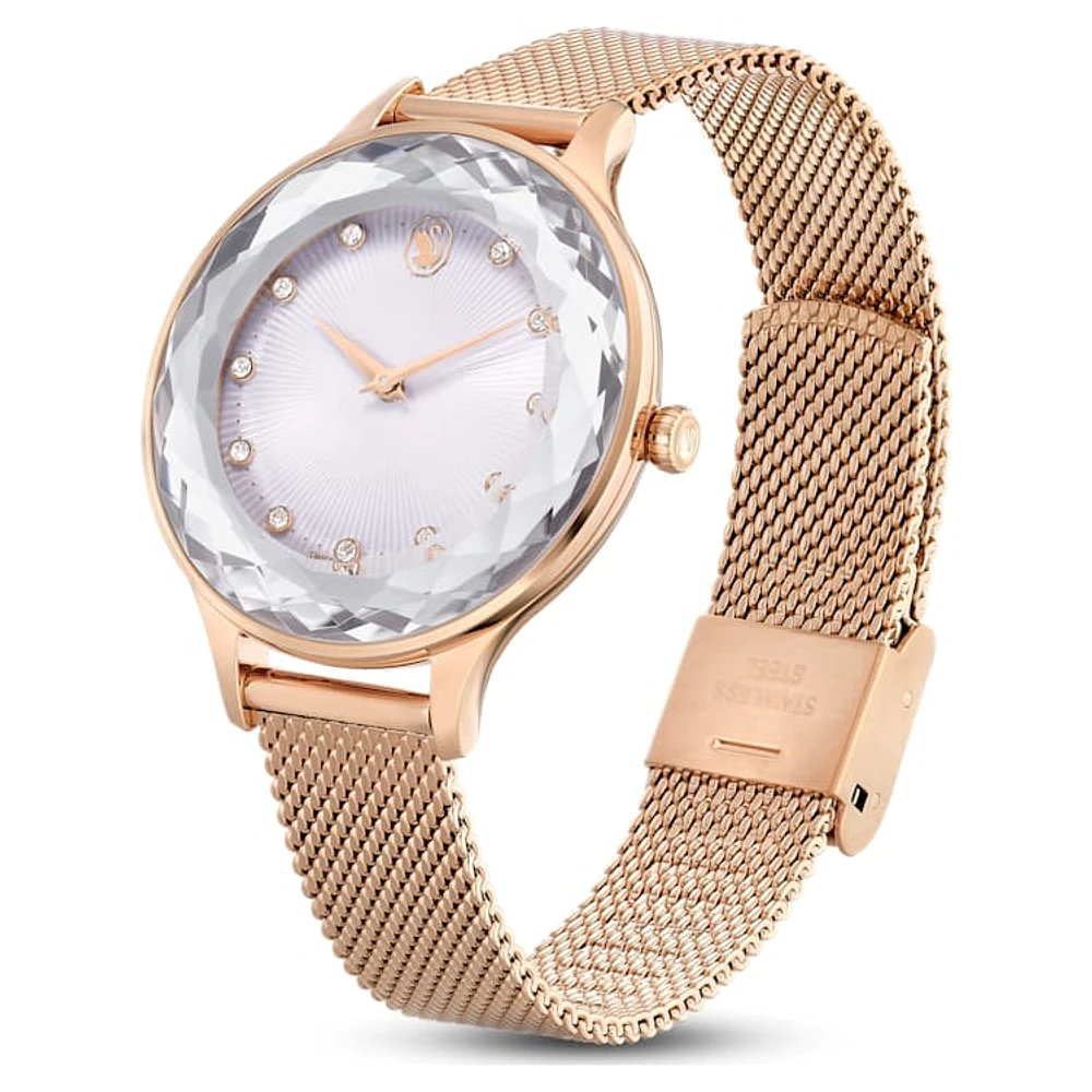 Octea Nova watch, Swiss Made, Metal bracelet, Rose gold tone, Rose gold-tone finish by SWAROVSKI