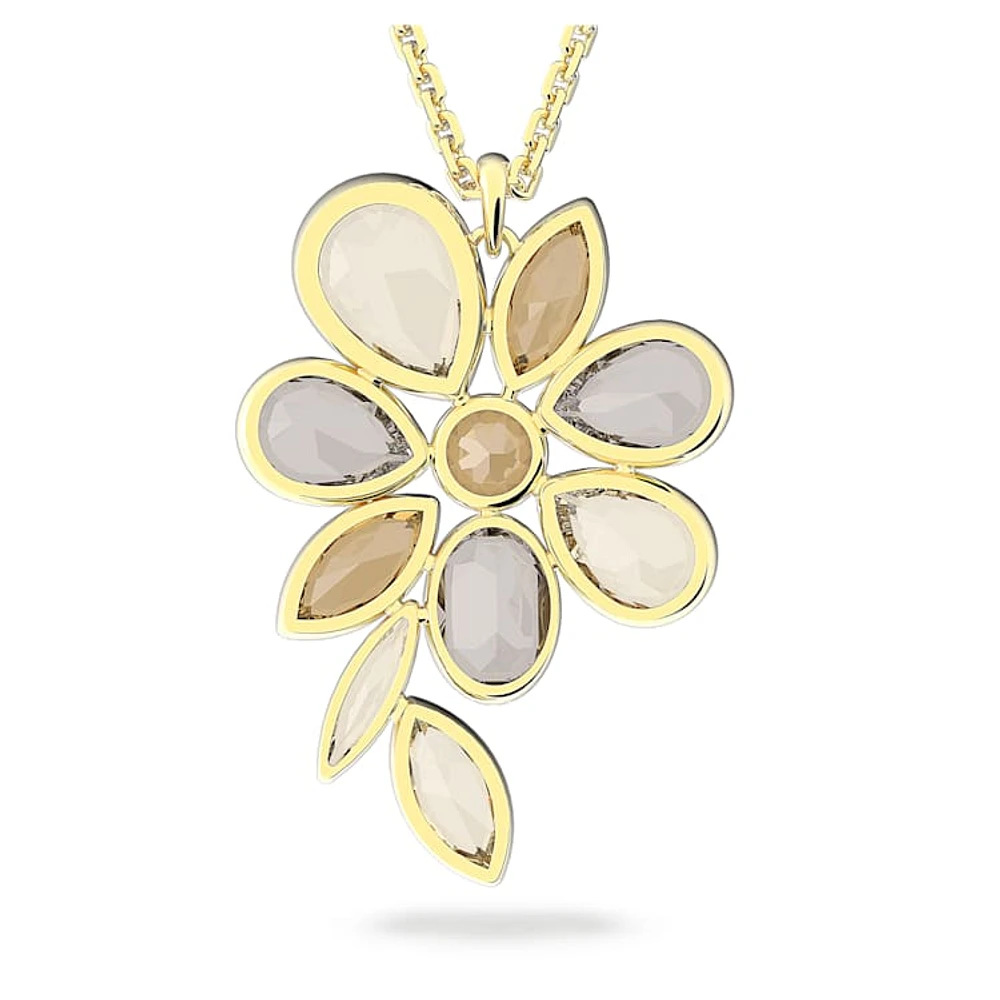 Elegance of Africa necklace, Flower, Multicoloured, Gold-tone plated by SWAROVSKI