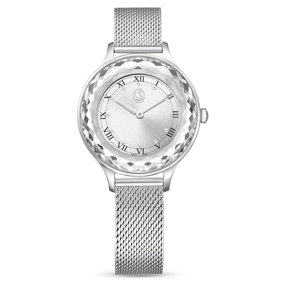 Octea Nova watch, Swiss Made, Metal bracelet, Silver Tone, Stainless steel by SWAROVSKI