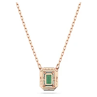 Una necklace, Octagon cut, Green, Rose gold-tone plated by SWAROVSKI