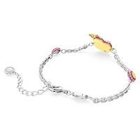 Swan bracelet, Swan, Pink, Rhodium plated by SWAROVSKI