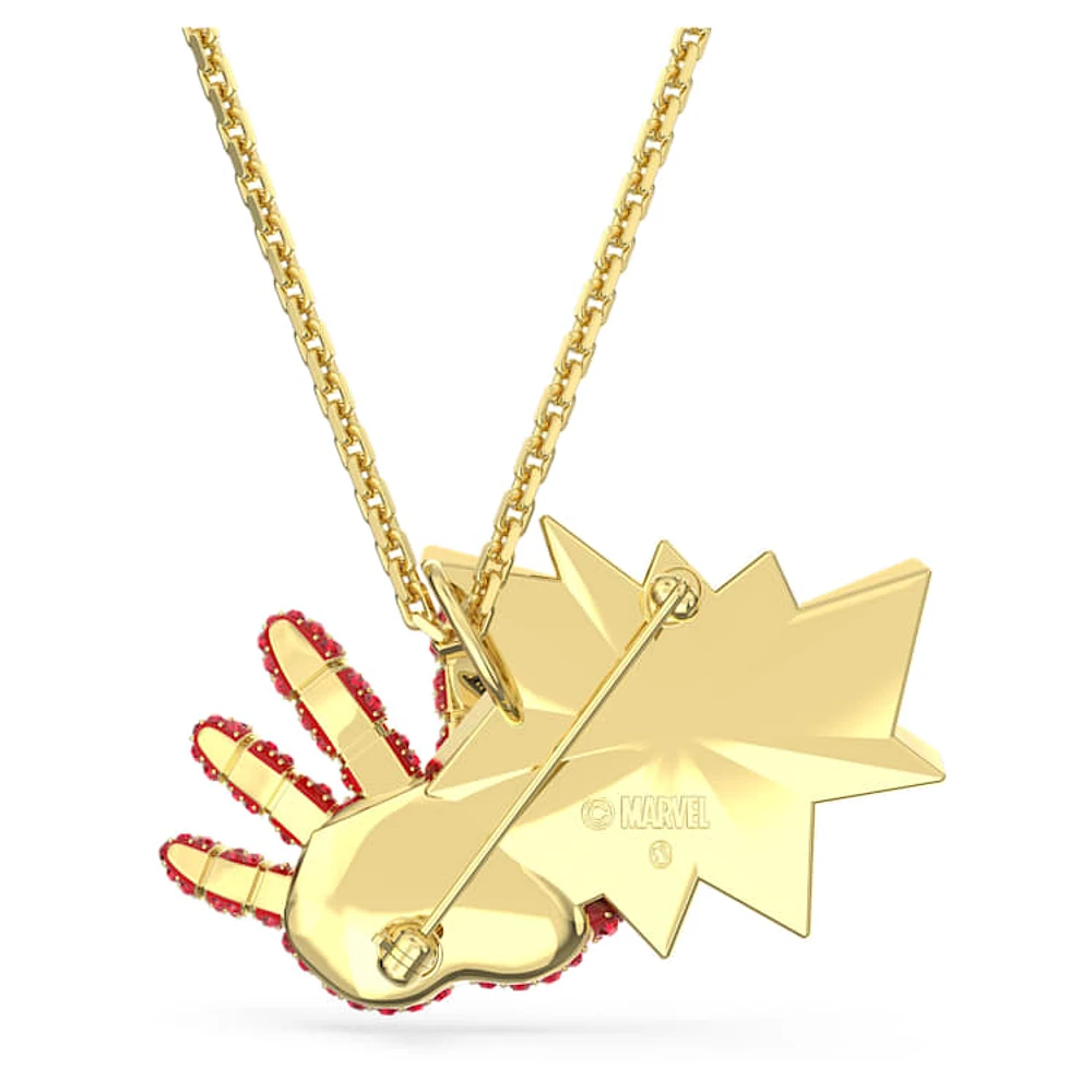 Marvel Iron Man pendant and brooch, Multicoloured, Gold-tone plated by SWAROVSKI