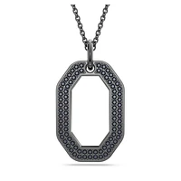 Dextera pendant, Octagon shape, Small, Black, Ruthenium plated by SWAROVSKI