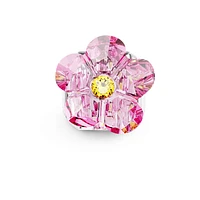 Idyllia cocktail ring, Flower, Pink, Rhodium plated by SWAROVSKI