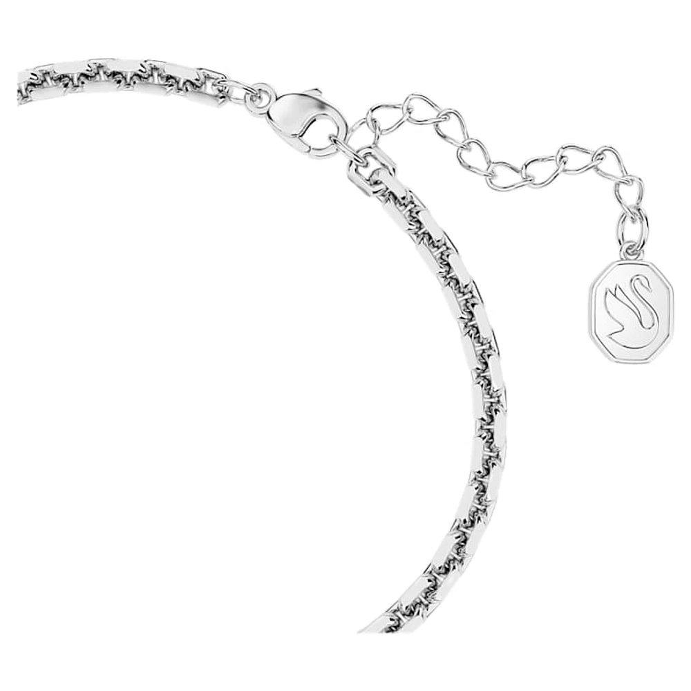 Hyperbola bracelet, Heart, White, Rhodium plated by SWAROVSKI